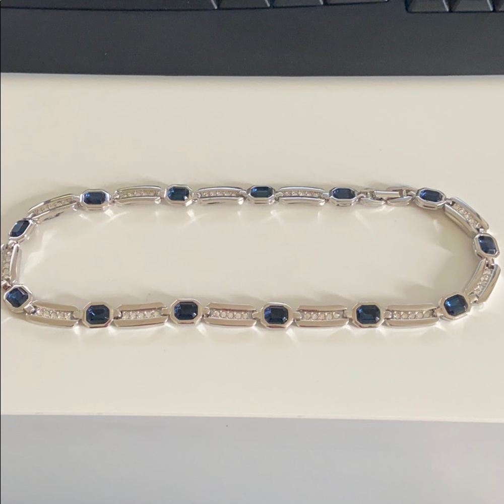 Faux blue sapphire necklace